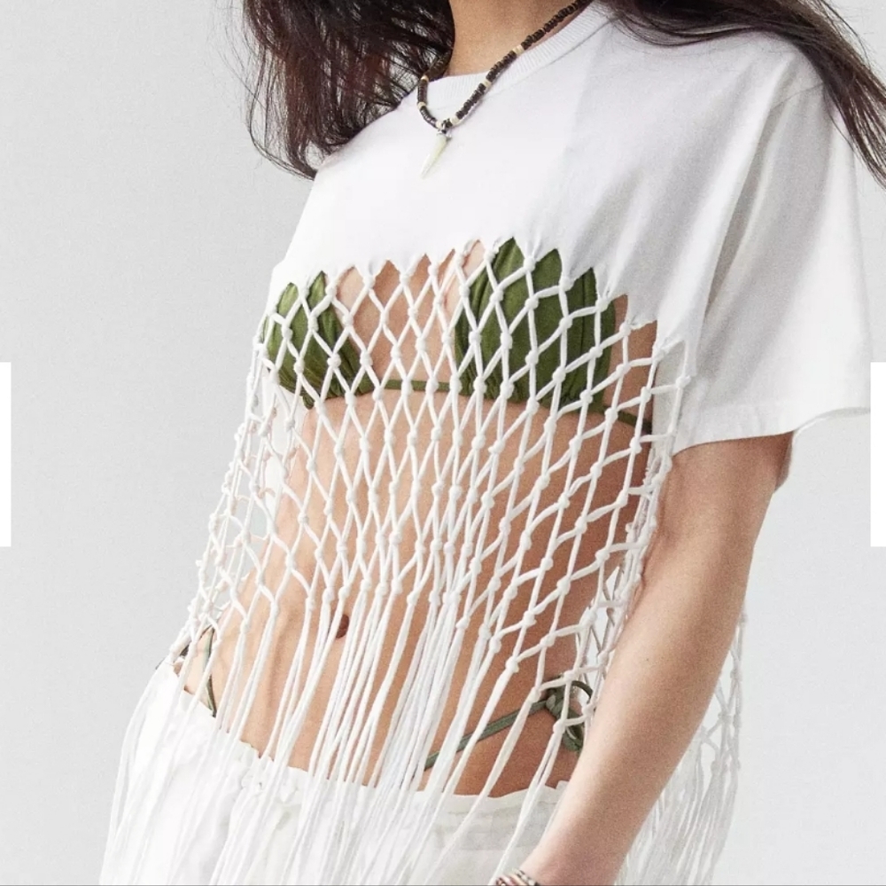 Urban Outfitters UO All Tied Up Macrame Top